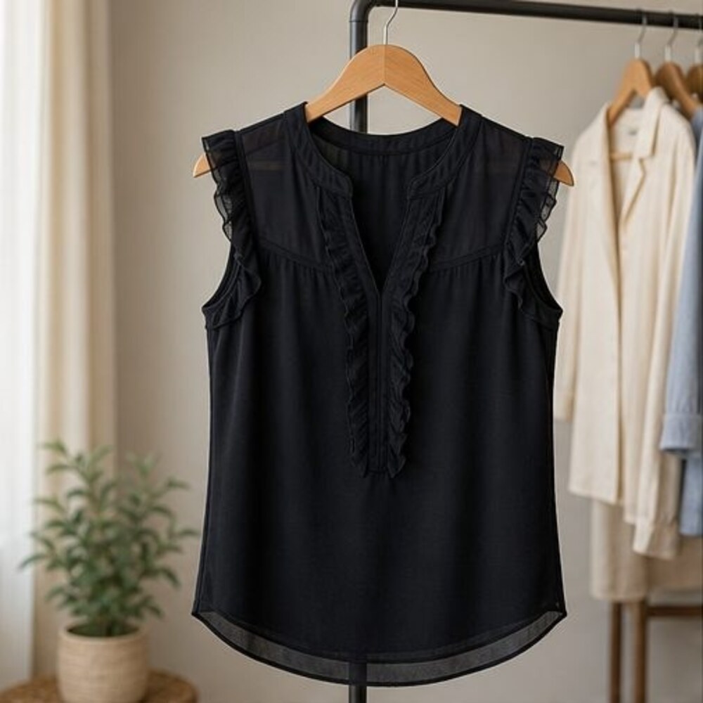 Black Smocked Top